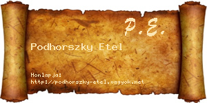 Podhorszky Etel névjegykártya